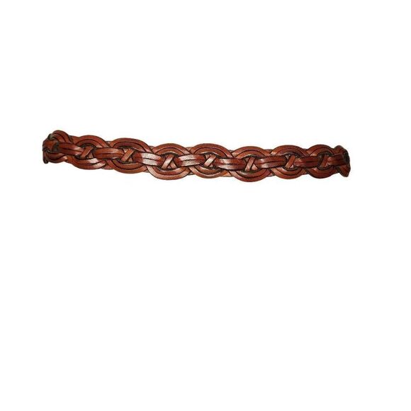 Girls Accessories, Brown Leather Braided Waist Belt, Sz S - Picture 6 of 6
